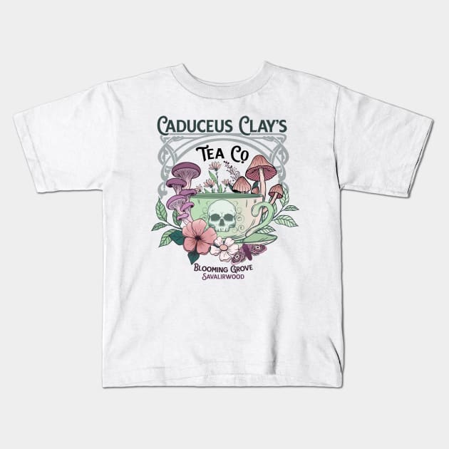 Caduceus Clay's Tea Co. Kids T-Shirt by CrimsonHaze